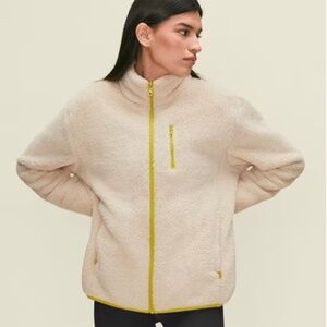 Girlfriend Collectivr Cream Full Zip Fleece